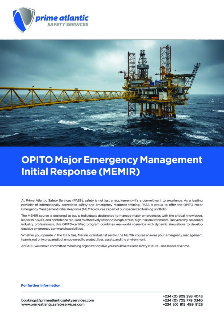 thumbnail of OPITO Major Emergency Management Initial Response (MEMIR) v.1 – PASS – Review v1 (1)